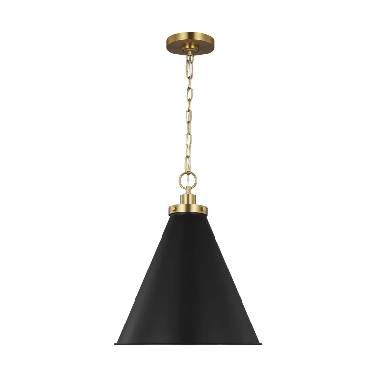 Visual Comfort Studio Wellfleet Pendant Light in Midnight Black by Chapman & Myers