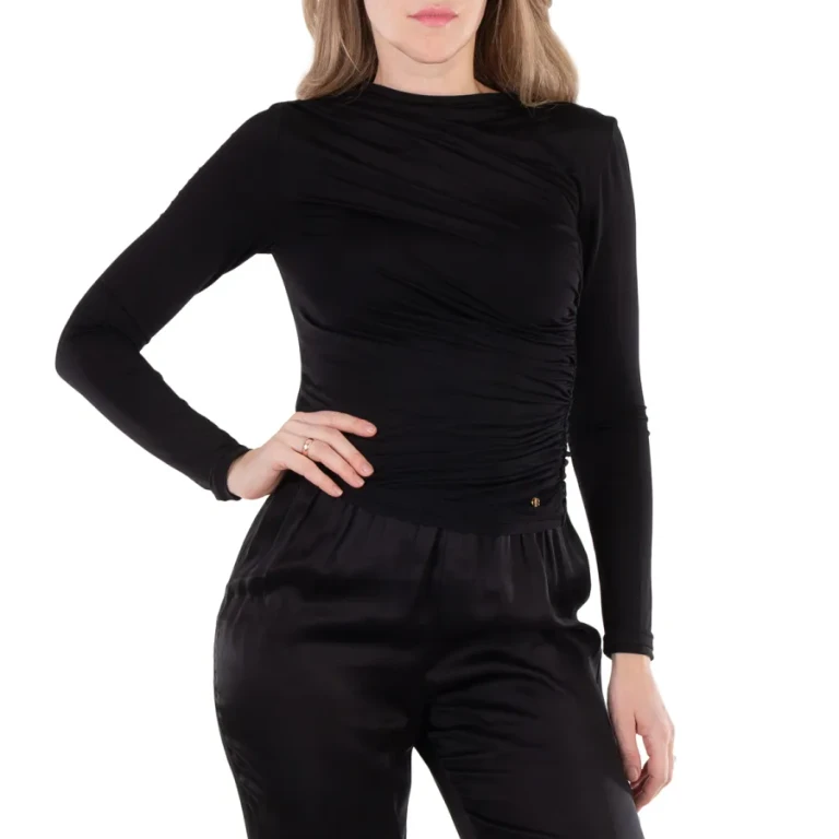 Anine Bing Ruched Jersey Texture Top