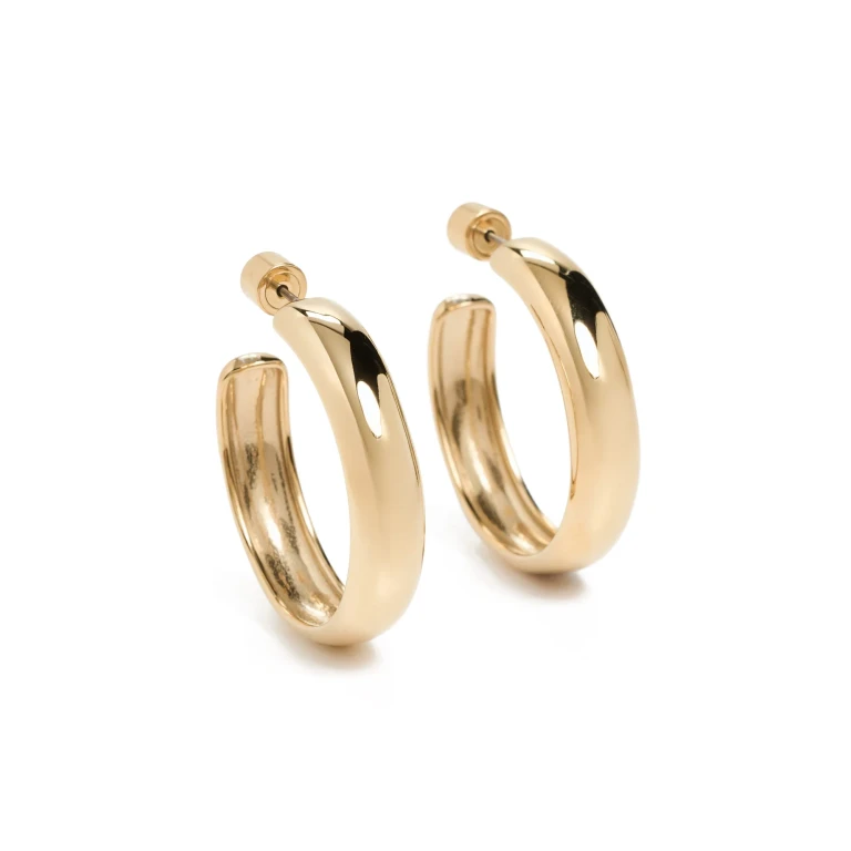 JENNY BIRD Large Staple Hoops High Polish Gold One Size