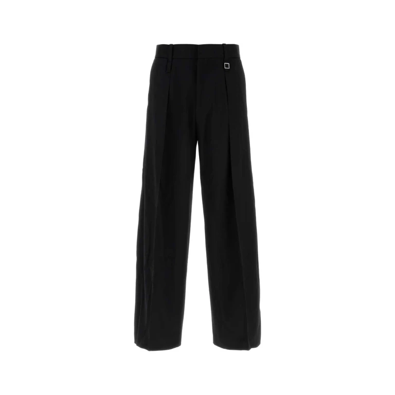 Burberry Black Wool Blend Wide-leg Pant