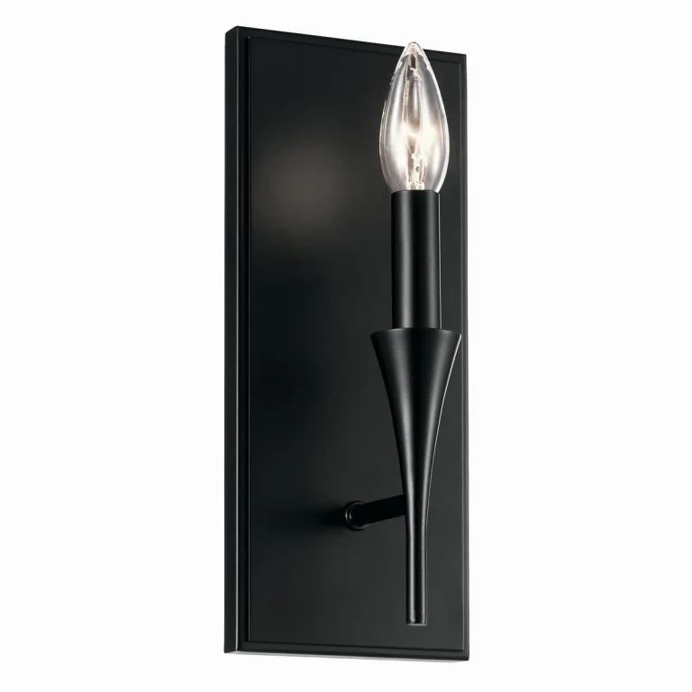 Black One Light Wall Sconce from the Alvaro Collection