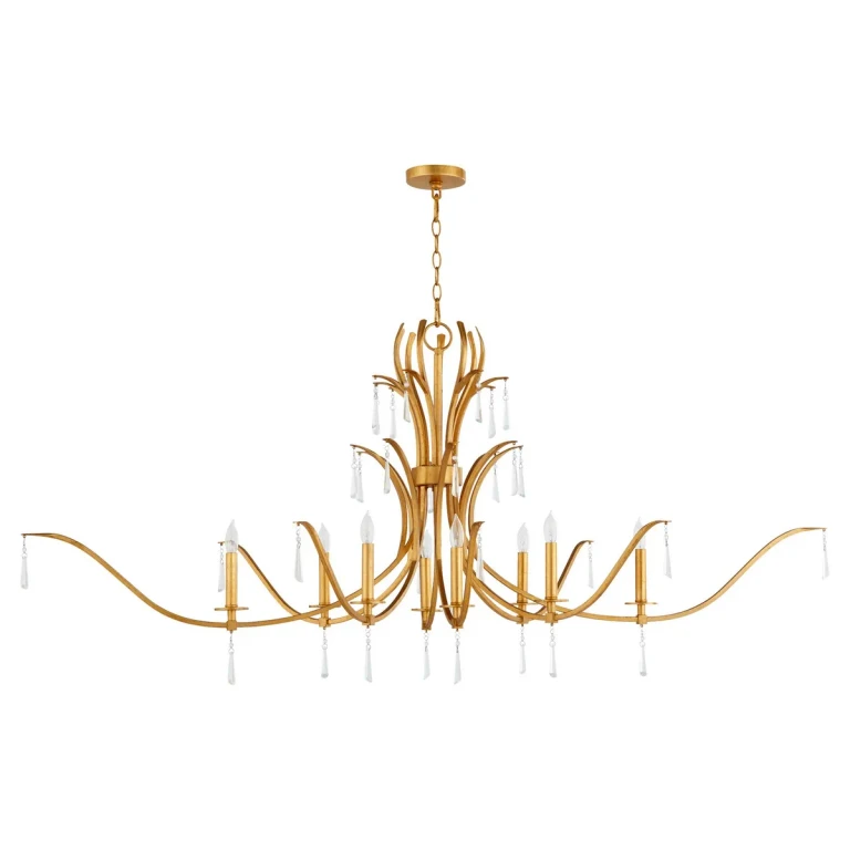 Gold Leaf Eight Light Chandelier from the Majesty Collection