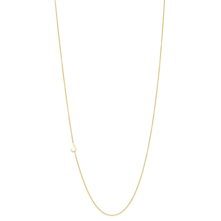 Zoe Lev 14K Yellow Gold Asymmetrical Initial Pendant Necklace, 18L