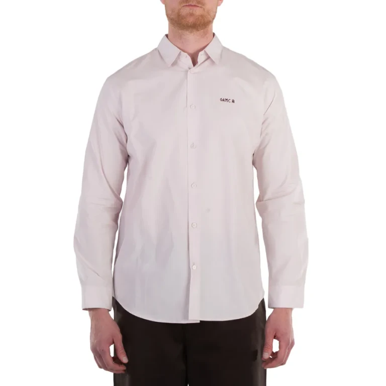 OAMC Mens Fog Grey New Universe Long-Sleeve Lumen Shirt