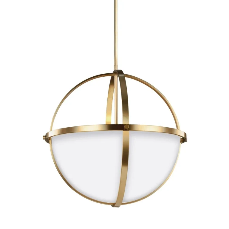Satin Brass Three Light Pendant from the Alturas Collection