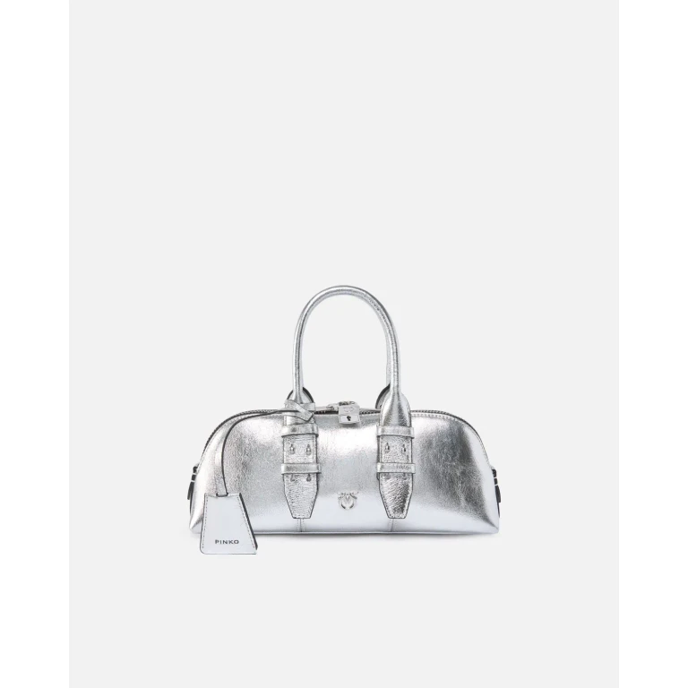Pinko - Petit sac à main Escape Bag Horizontal en cuir lamé