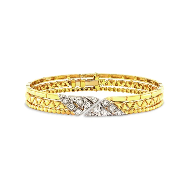 Etho Maria 18K White & Yellow Gold Reflexion Multirow Bypass Bracelet