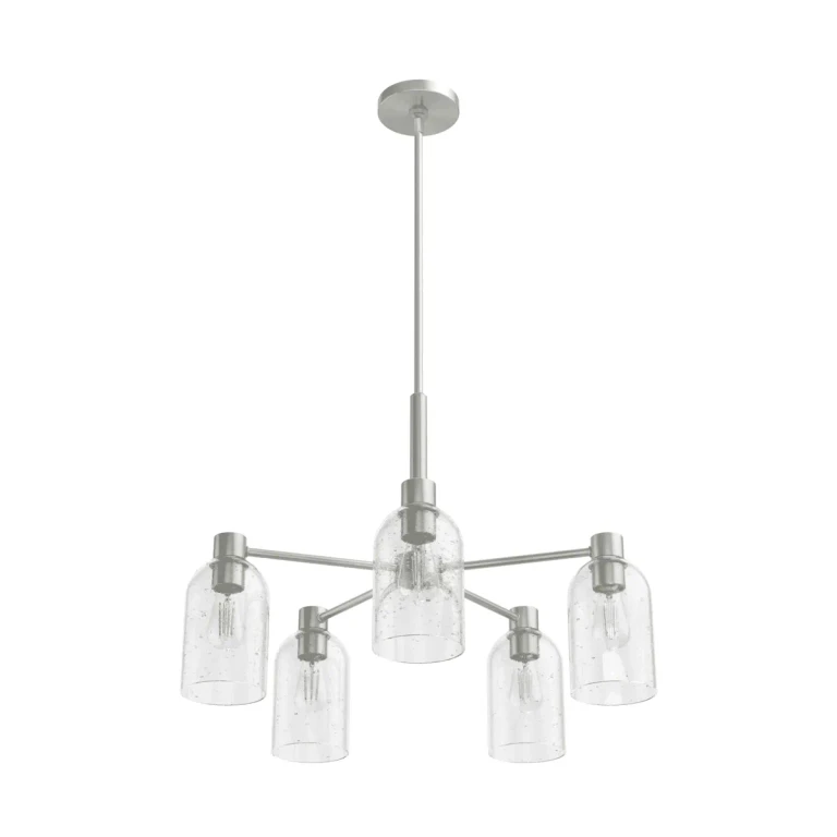 Brushed Nickel Five Light Chandelier from the Lochemeade Collection