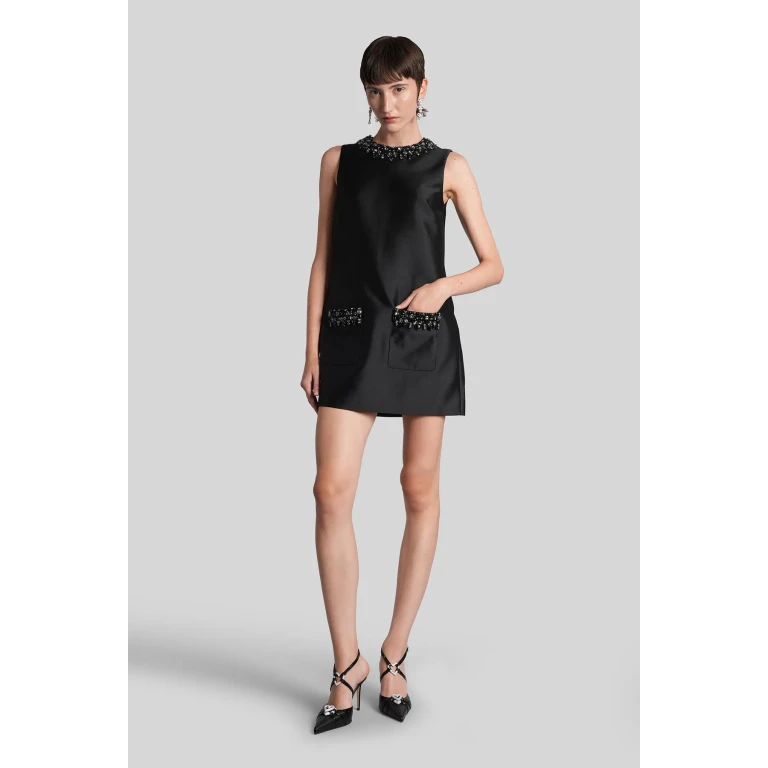 self-portrait Mini Dress In Black Polyester