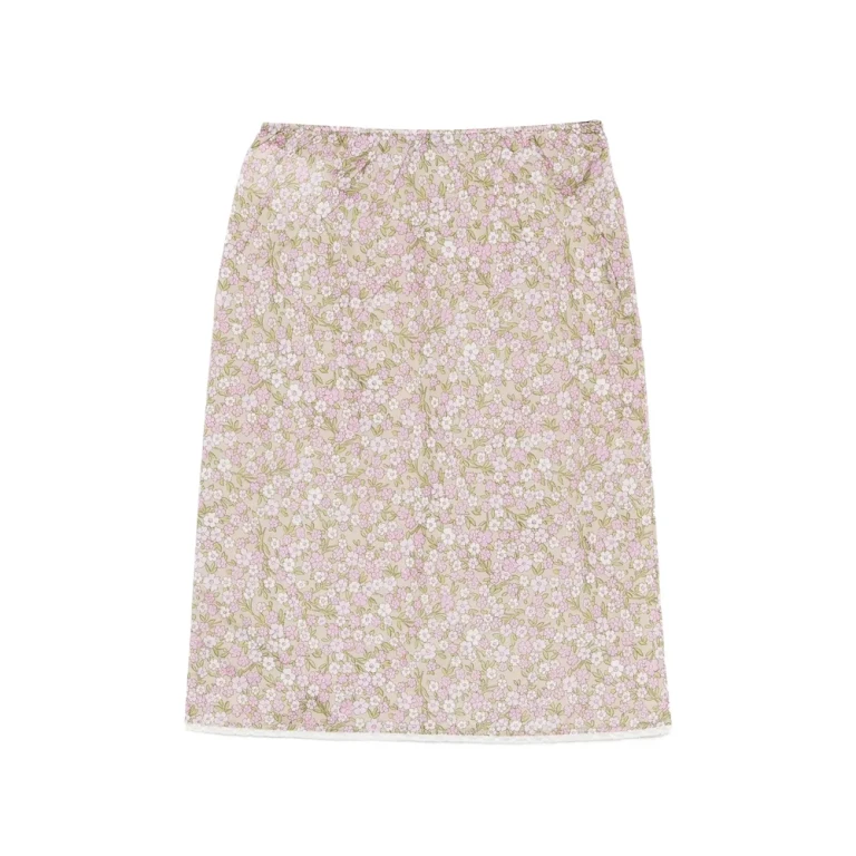 Jupe midi Prada en Re-Nylon à motif floral