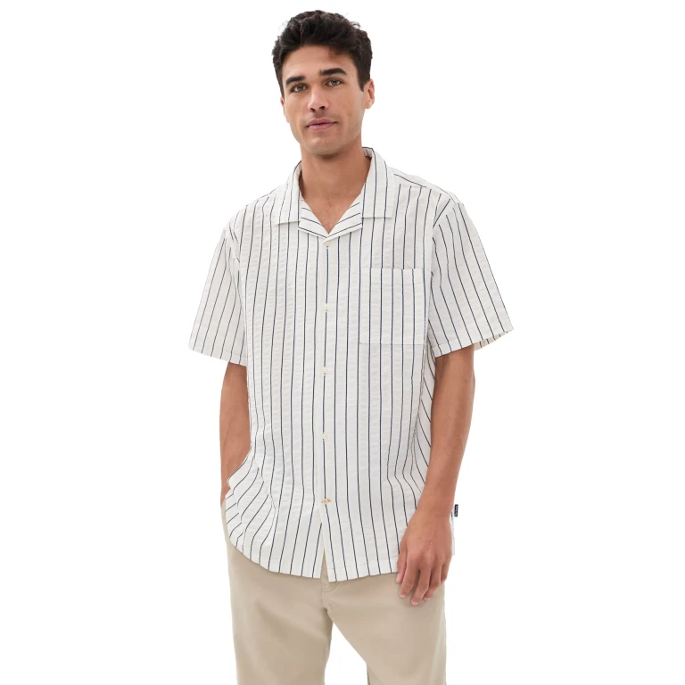 Barbour Park Seersucker Summerfit Shirt Whisper White XL