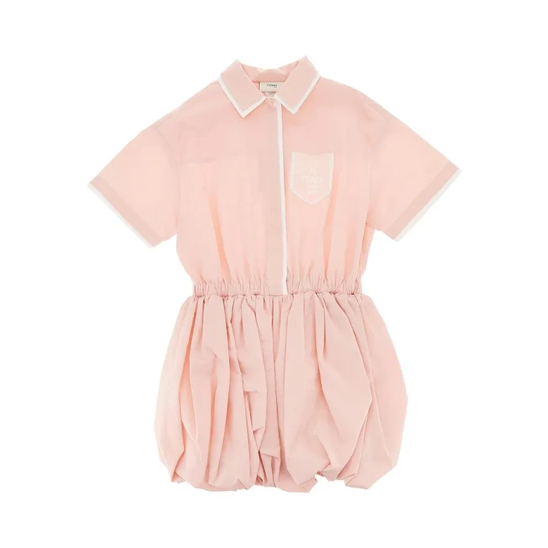 FENDI Cotton poplin baloon mini dress Kids 8Y