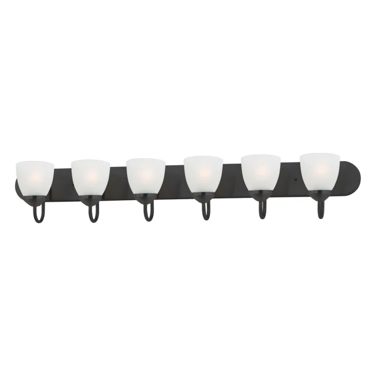 Black Six Light Bath Vanity from the Axis Collection