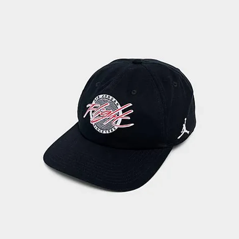 Jordan Flight Pro Unstructured Snapback Hat in Black/Kelly Green/White Size: S-M