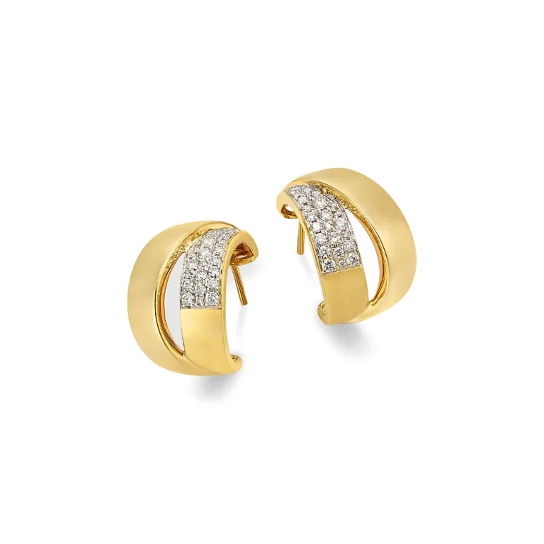 Diamond Huggie Earrings in 14K Yellow Gold, 0.4 tcw