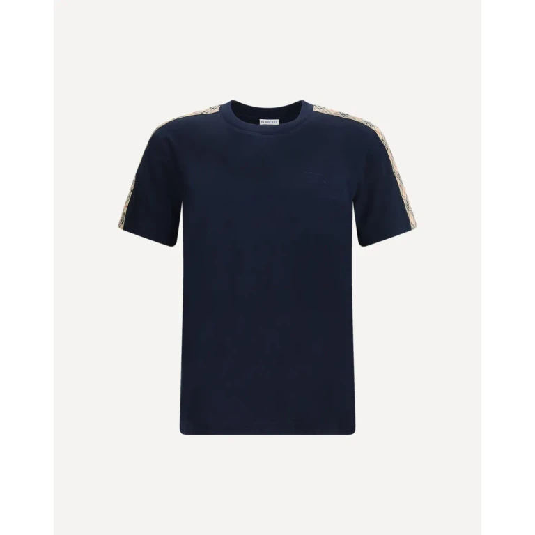 BURBERRY Short-sleeved T-shirt with a single Burberry Check stripe on both shoulders Male M