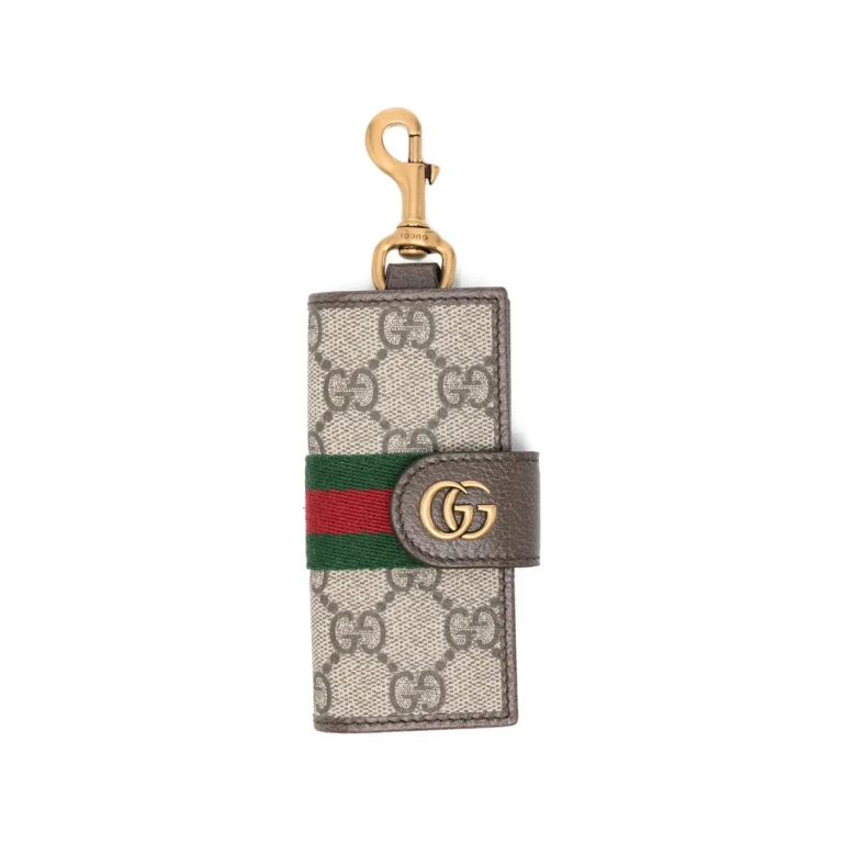 Gucci Ophidia 标志条纹钥匙扣