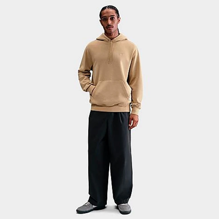 Nike Men's Sportswear Club Washed Fleece Hoodie in Parachute Beige/Parachute Beige Size: XS