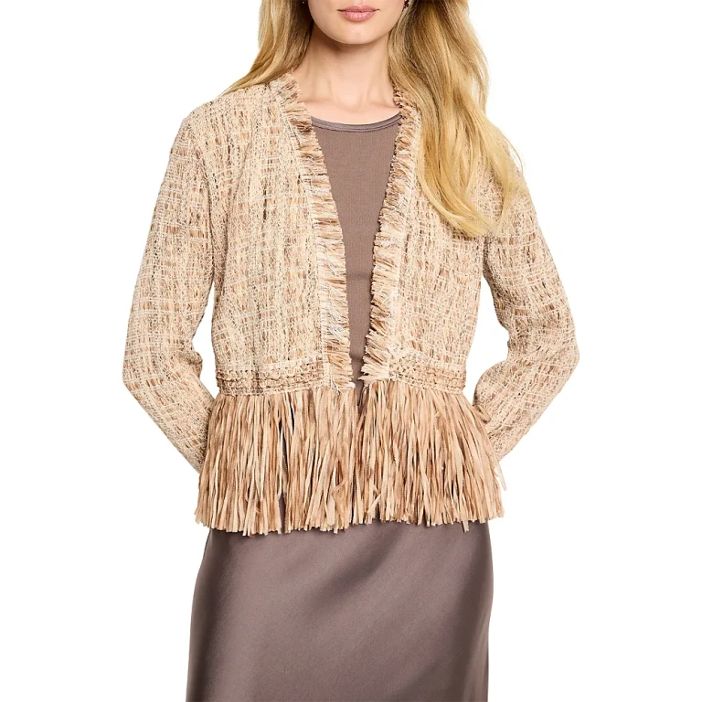 Nic+Zoe Cork Fringe Knit Jacket