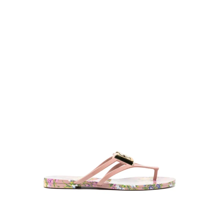 Dolce & Gabbana Floral Logo Flip-flops