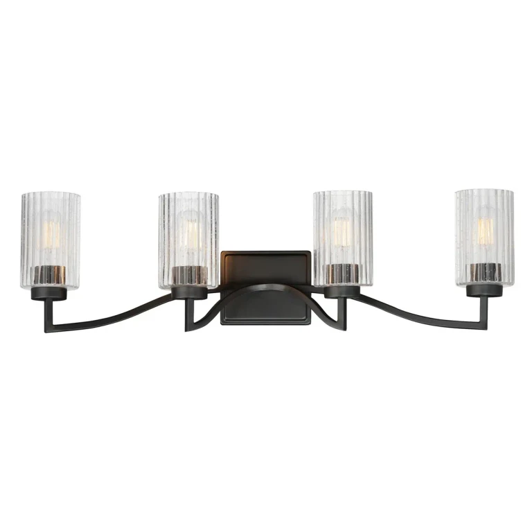 Black Four Light Bath Vanity from the Rigata Collection
