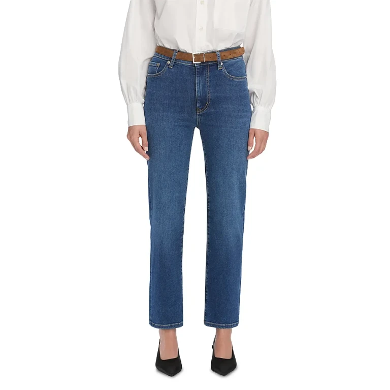 Frame Pixie Le Sleek High Rise Straight Leg Jeans in Femma