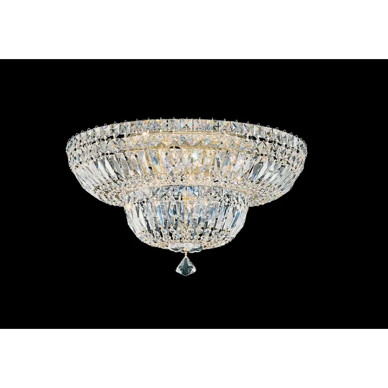 Petit Crystal Deluxe 9-Light Flush Mount Ceiling Light in Silver