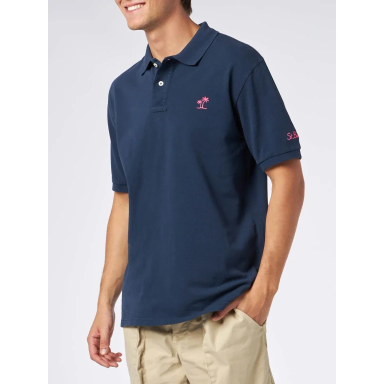 MC2 Saint Barth Beverly Hills Vintage Blue Piquet Polo