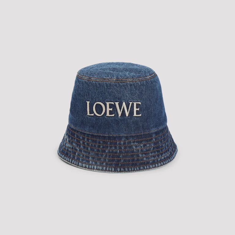 Loewe Denim Bucket Hat Blue Cotton - Women