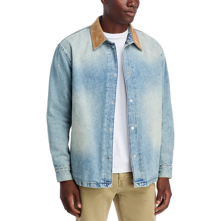 Frame Suede Collar Denim Overshirt