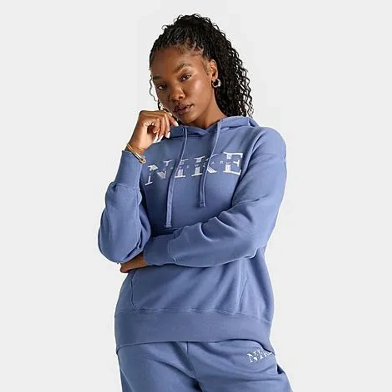 Nike Women's Sportswear Phoenix Fleece Oversized Pullover Hoodie in Slate/White Size: XS
