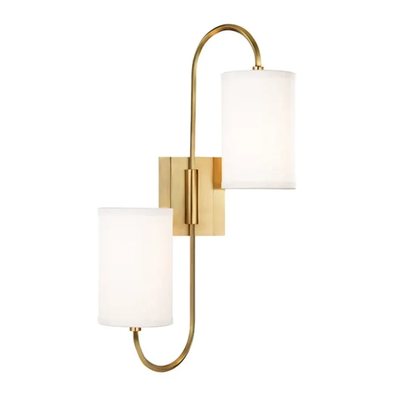 Junius 2-Light 22" Wall Sconce in Aged Brass