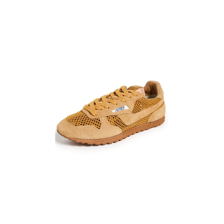Autry windspin Low Brown Sneaker With Logo On The Side And On The Pull-tab And Perforated Details In Suede For Women