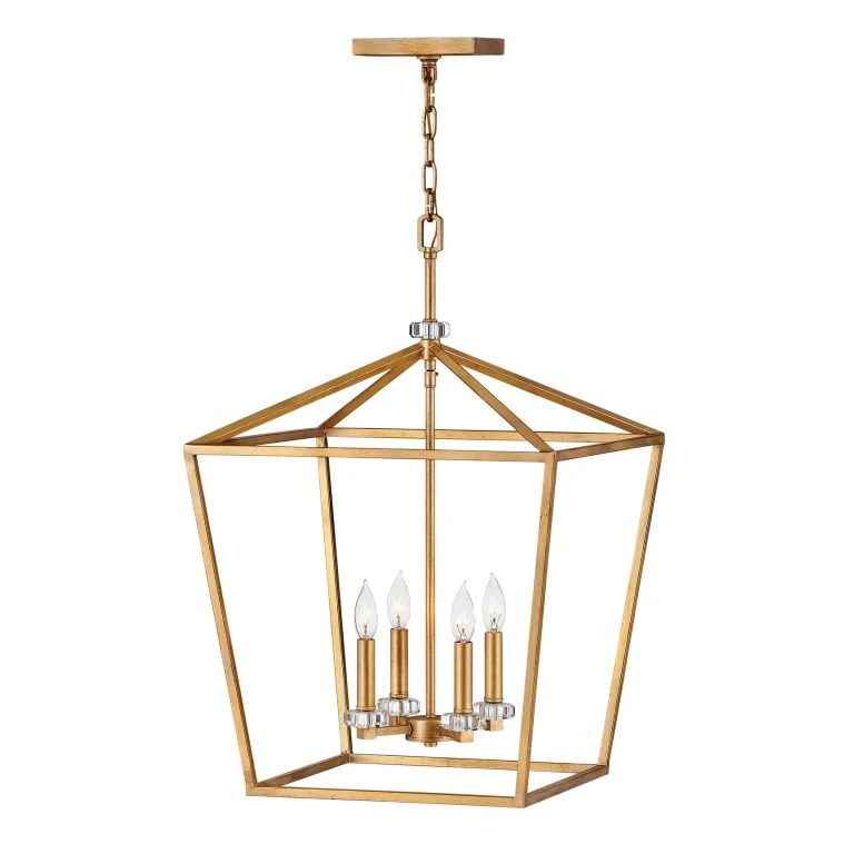 Distressed Brass LED Chandelier from the Stinson Collection