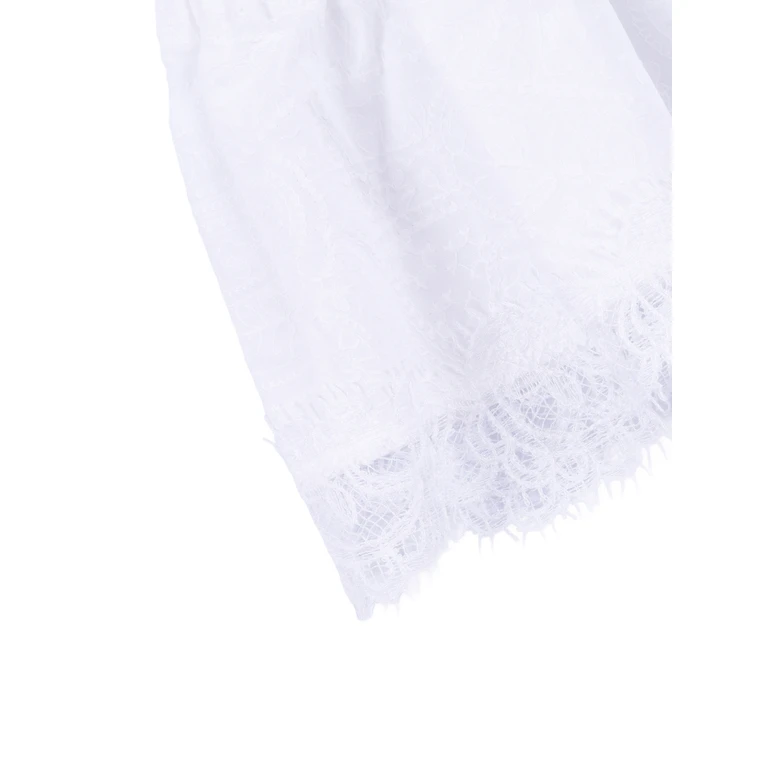 Ermanno Scervino Kids AUSTIN TOP IN EMBROIDERED MUSLIN White Cotton