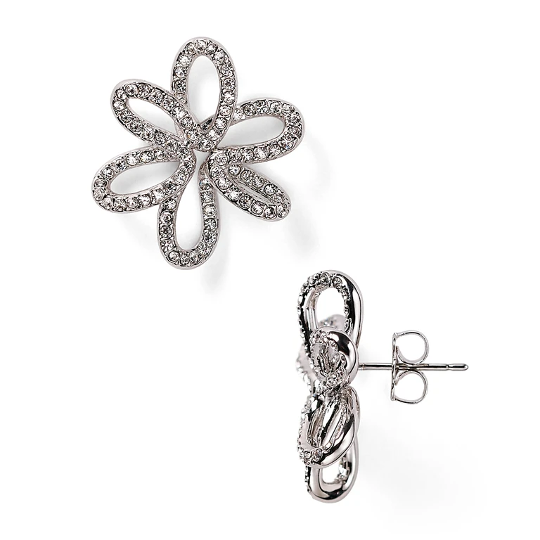 Nadri Open Flower Stud Earrings