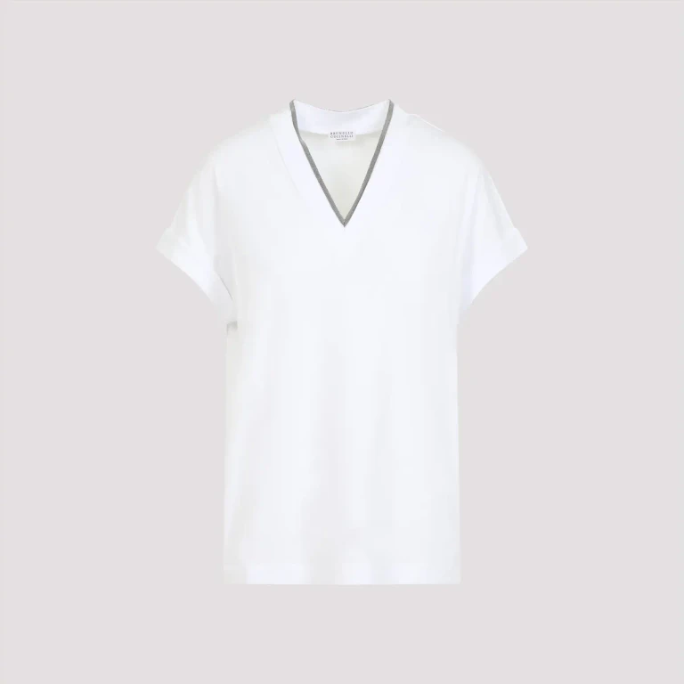 BRUNELLO CUCINELLI - Brunello Cucinelli V-Neck Monile T-shirt