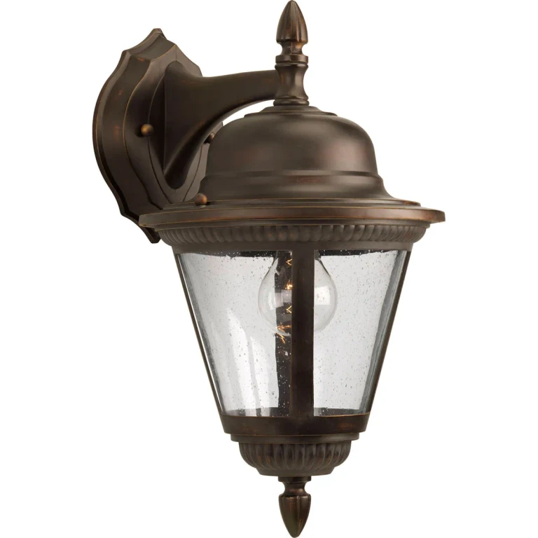 Antique Bronze One Light Wall Lantern from the Westport Collection