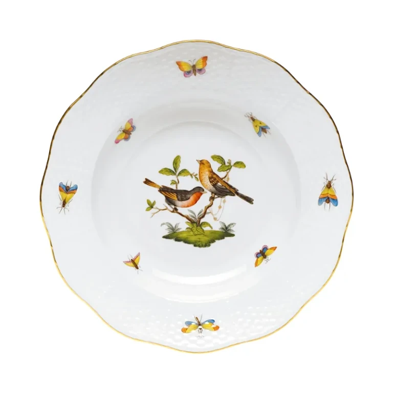 Herend Rothschild Bird Rimmed Soup Bowl, Motif #9