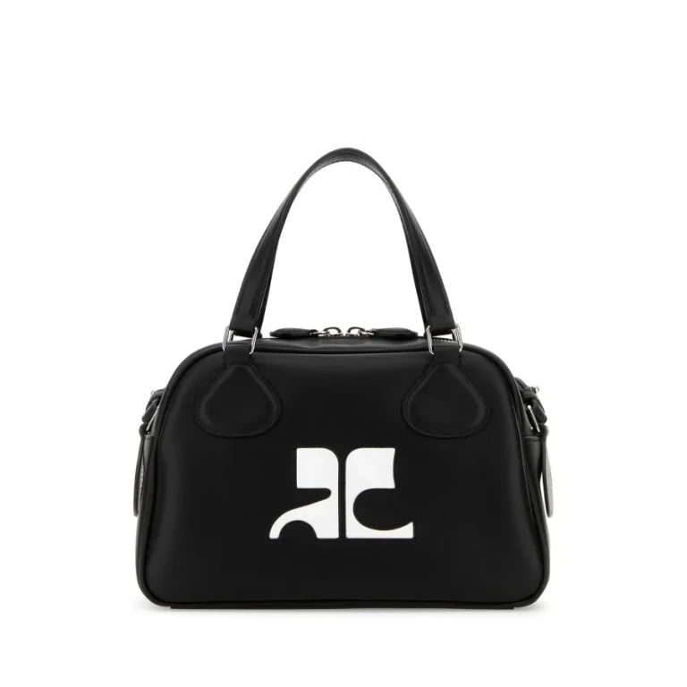 CourrÃ¨ges Black Leather Reedition Handbag