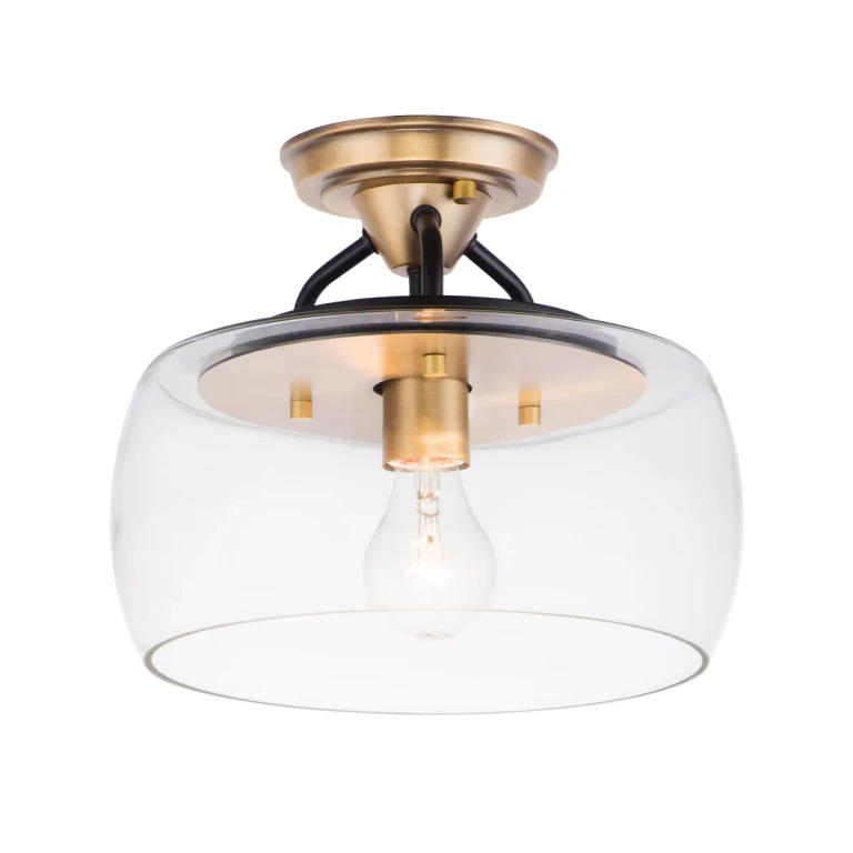 Maxim Goblet Ceiling Light in Bronze and Antique Brass - 26129CLBZAB