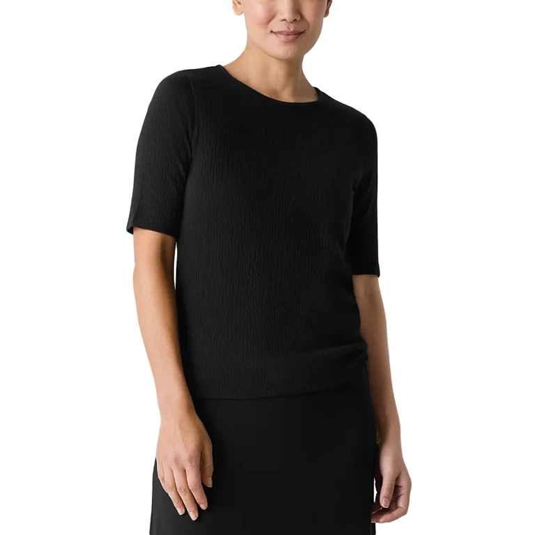 Eileen Fisher Crewneck Elbow Sleeved Top