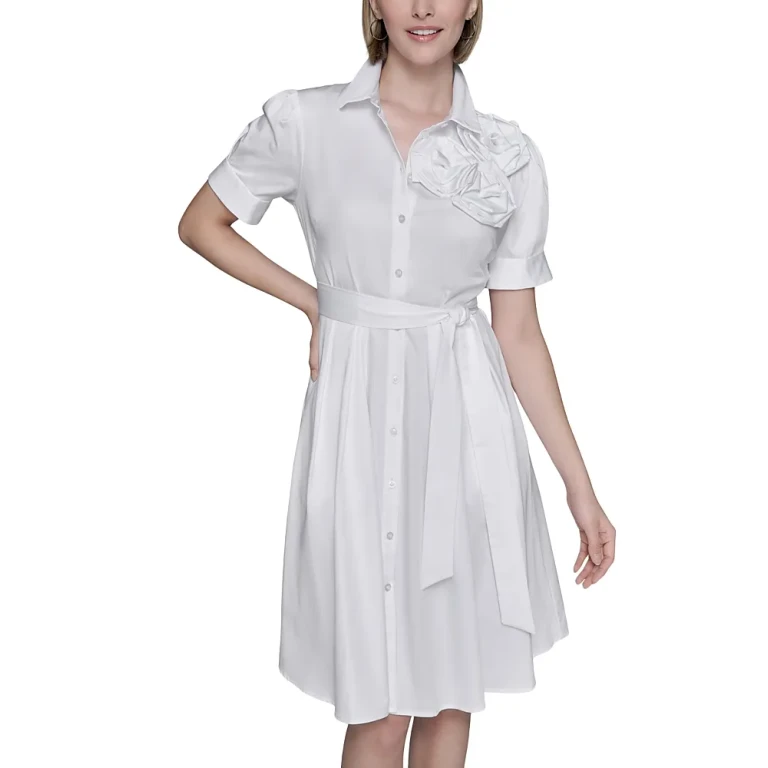 Karl Lagerfeld Paris Flower Corsage Shirtdress