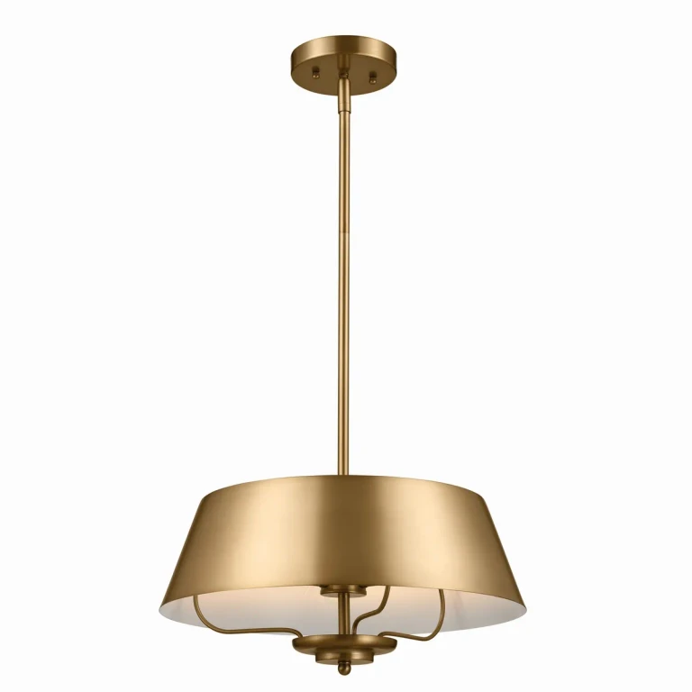 Brushed Natural Brass Pendant Semi Flush Mount from the Luella Collection