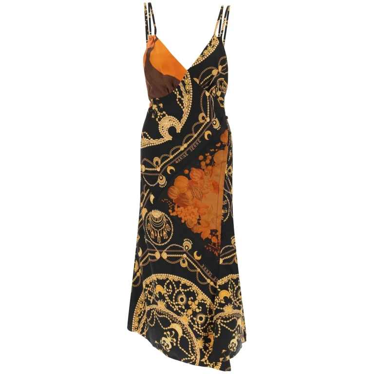 Marine Serre Printed Silk Midi Dress