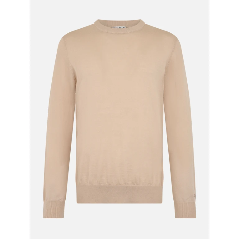 Mc2 Saint Barth Beige Sweater Regent Merino Wool Brown - Men