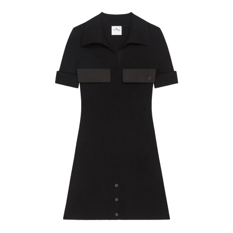 Courreges Robe Au Genou - Noir