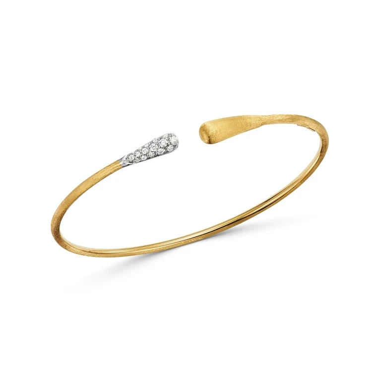 Marco Bicego 18K Yellow & White Gold Lucia Diamond Open Bangle Bracelet