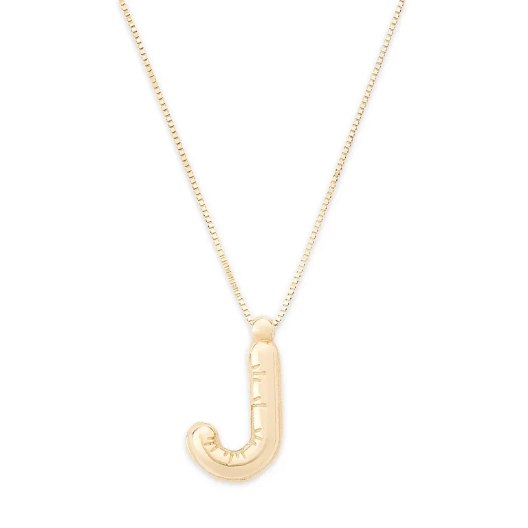 Helium Initial Pendant Necklace in 14K Gold, 16-18
