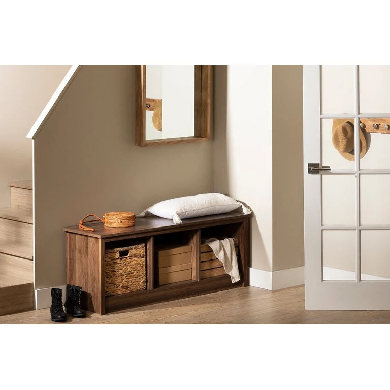 Toza Natural Walnut Storage Bench